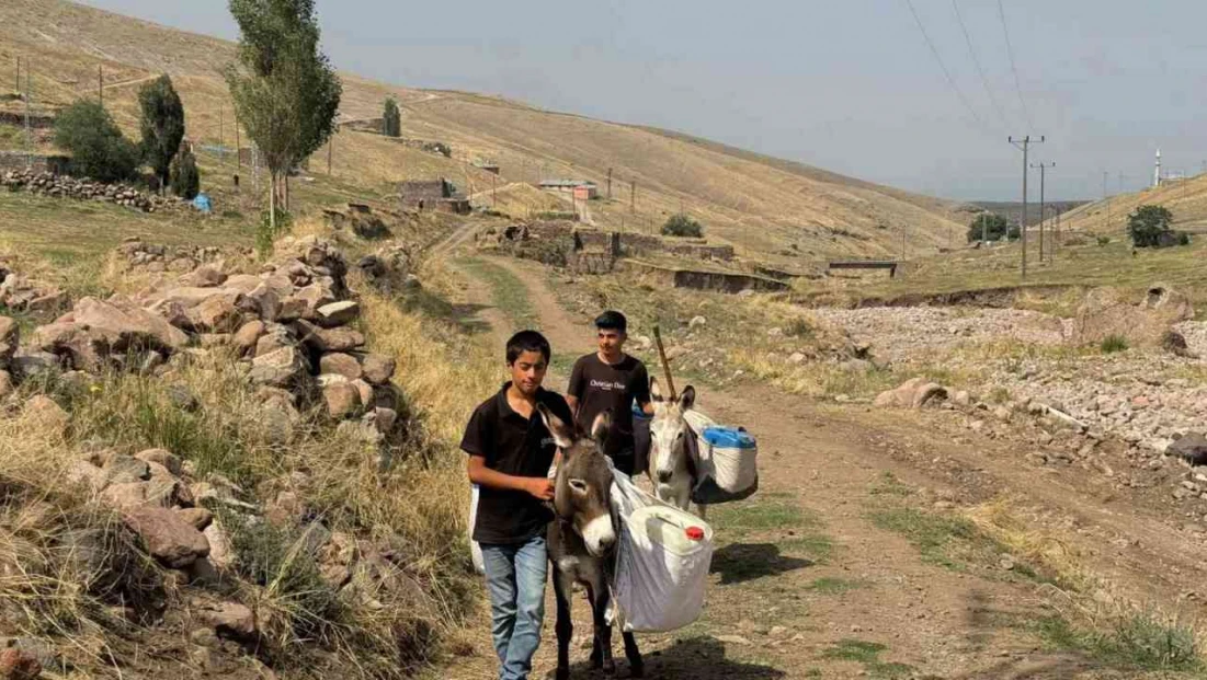 Iğdırlı çocukların eşekle su taşıma çilesi