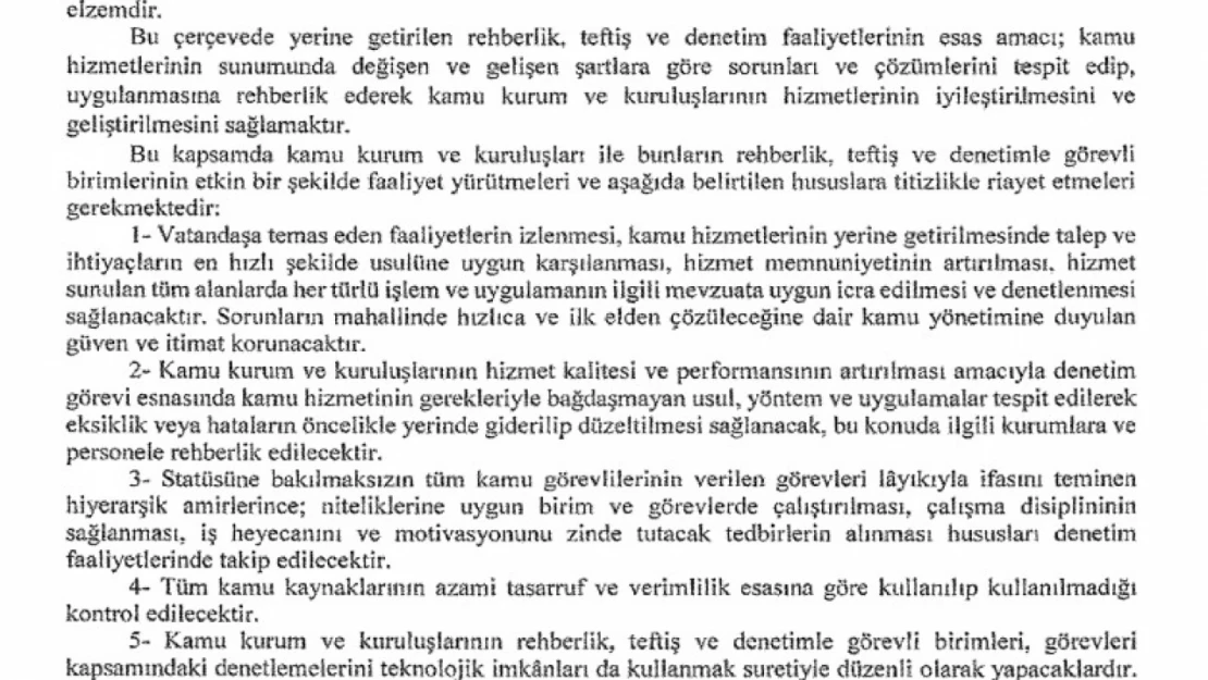 'Rehberlik, Teftiş ve Denetim Faaliyetlerinin Düzenli ve Etkin Bir Şekilde Yerine Getirilmesi' Genelgesi Resmi Gazete'de yayımlandı