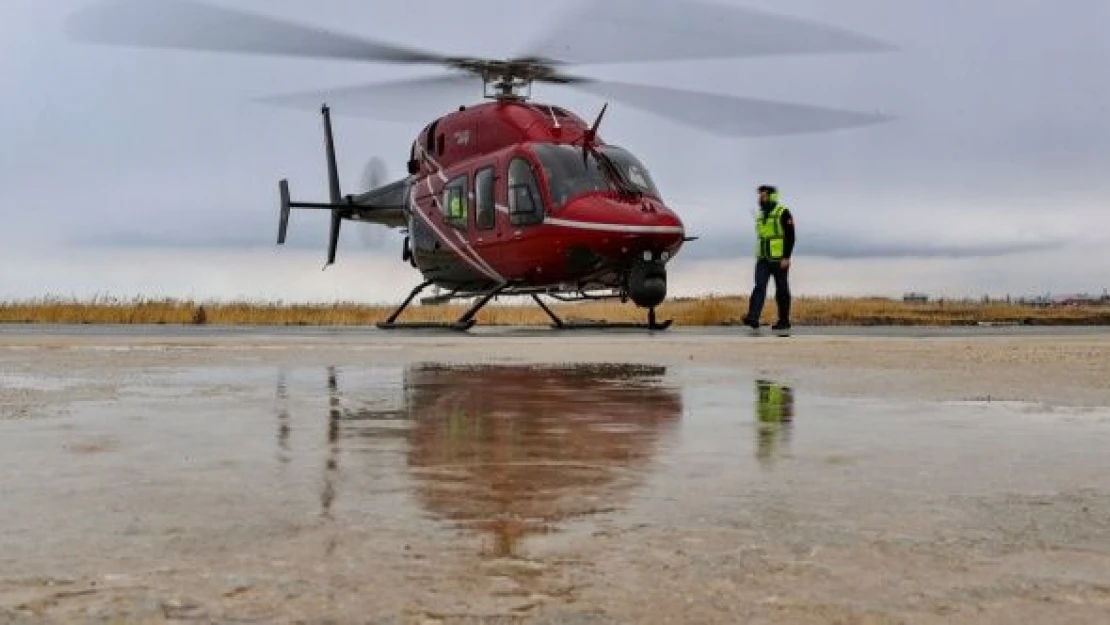 Polis ekipleri helikopterle trafik denetimi yaptı