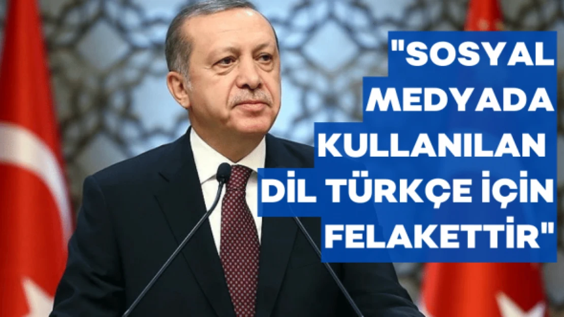 Cumhurbaşkanı Erdoğan: " Sosyal medyada kullanılan dil Türkçemiz için felakettir"