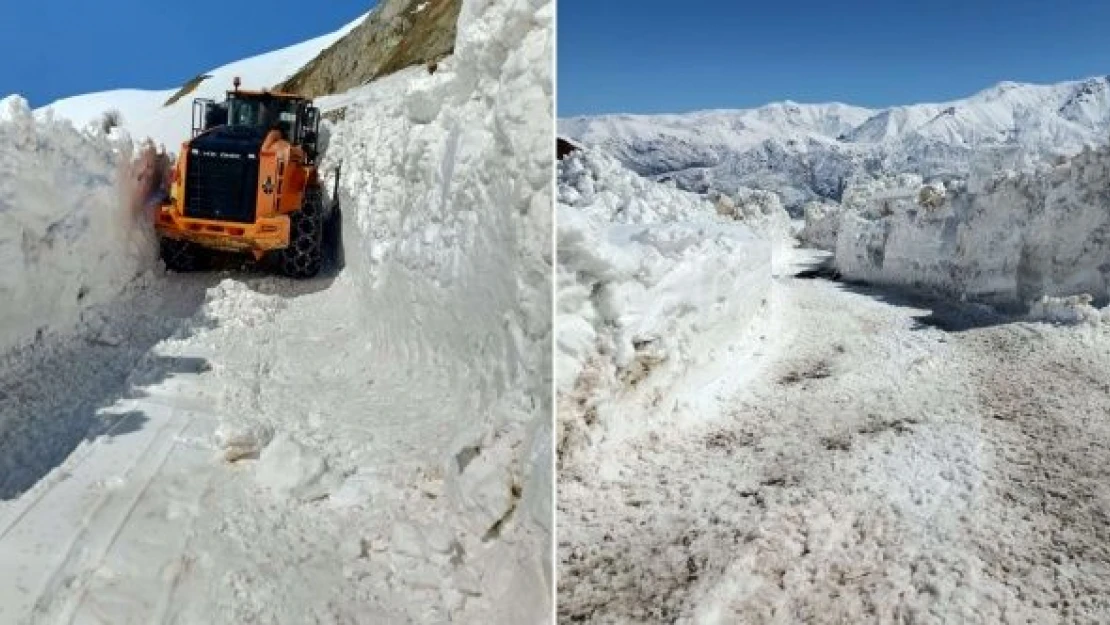Hakkari'de karla mücadele çalışması sürüyor