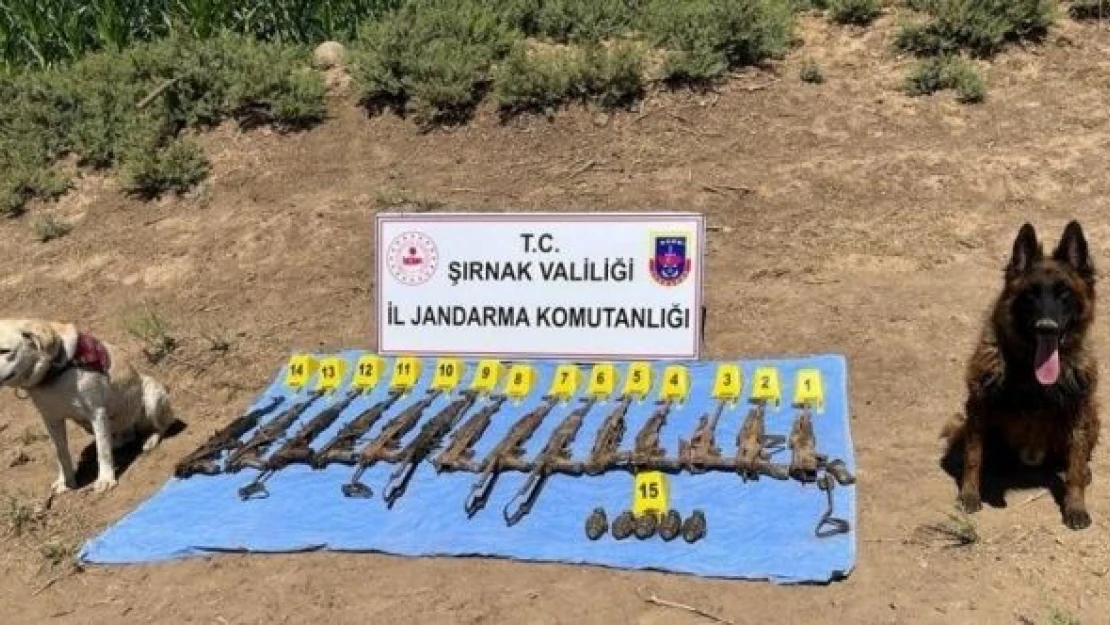 Şırnak'ta, toprağa gömülü silahlar ve bombalar ele geçirildi
