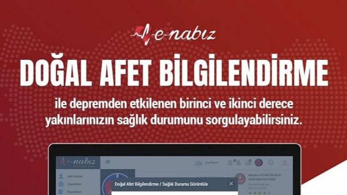 E-Nabız'dan depremzedelere yönelik açıklama