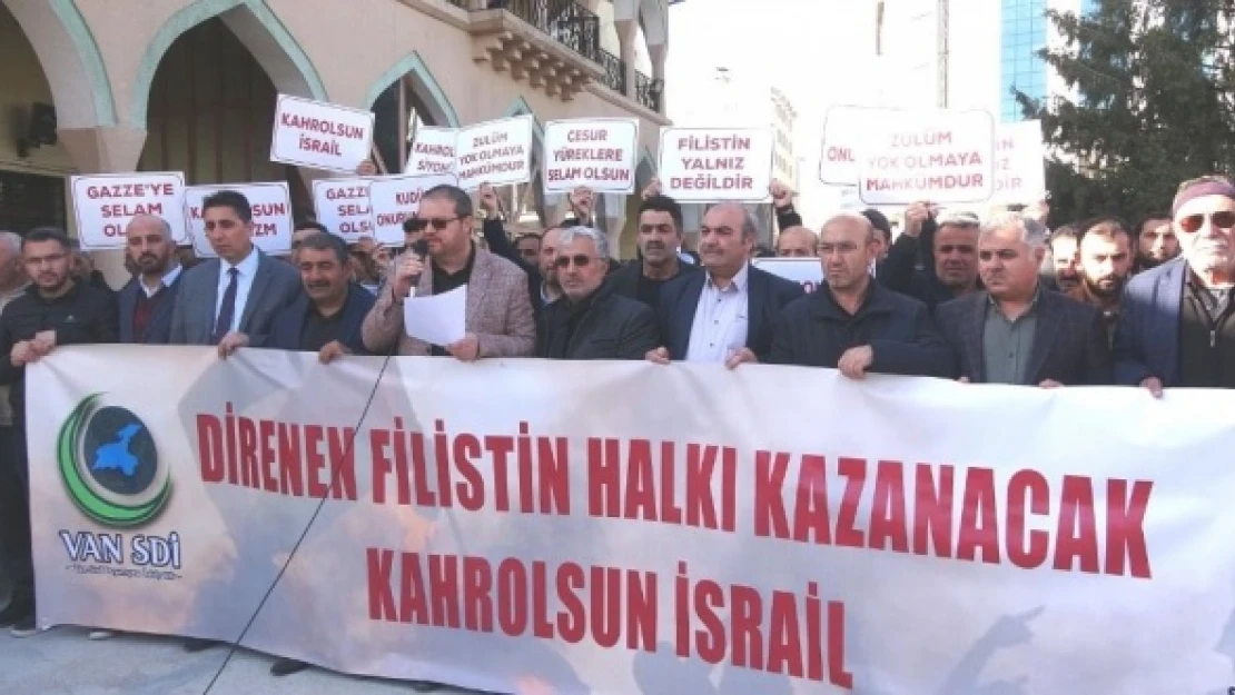 Van'da İsrail protestosu