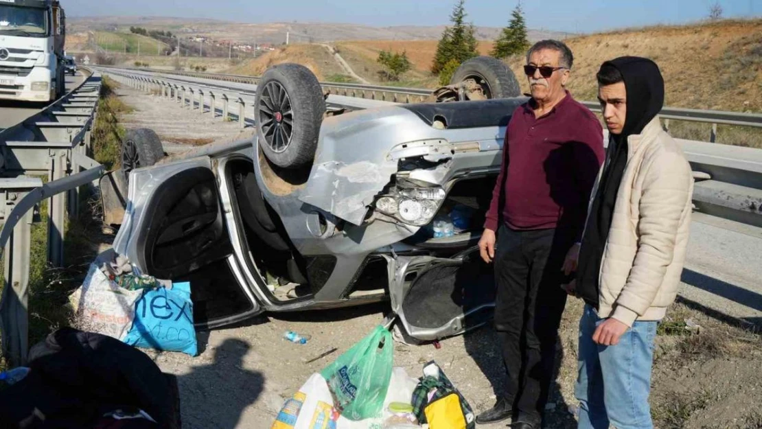 65 metre sürüklenen otomobil hurdaya döndü: 1 yaralı