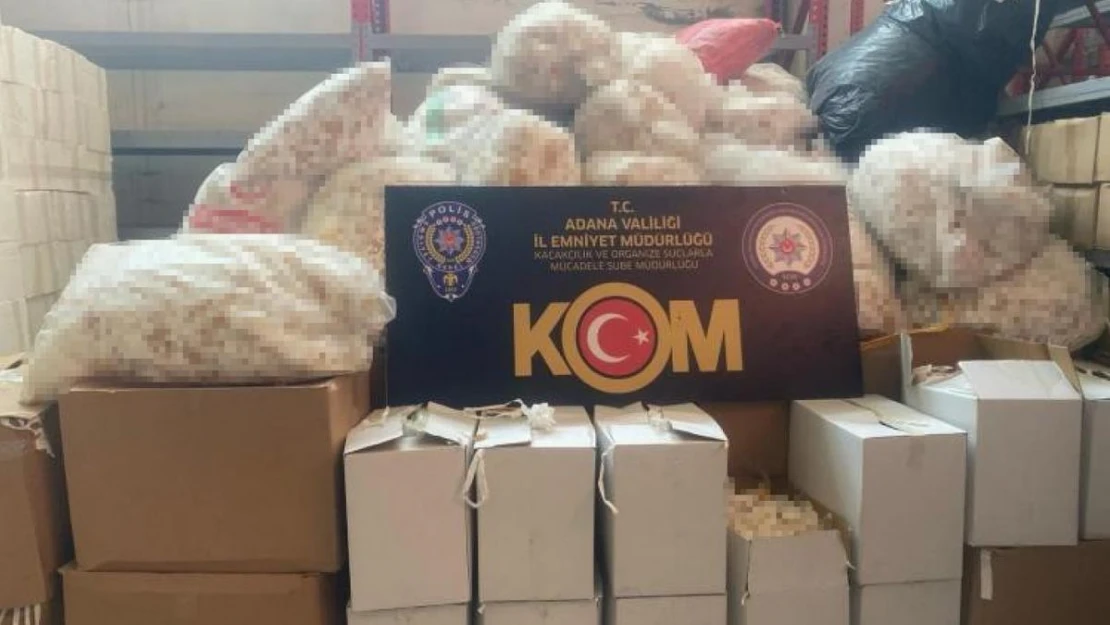 Adana'da 18 milyon 950 bin makaron ele geçirildi