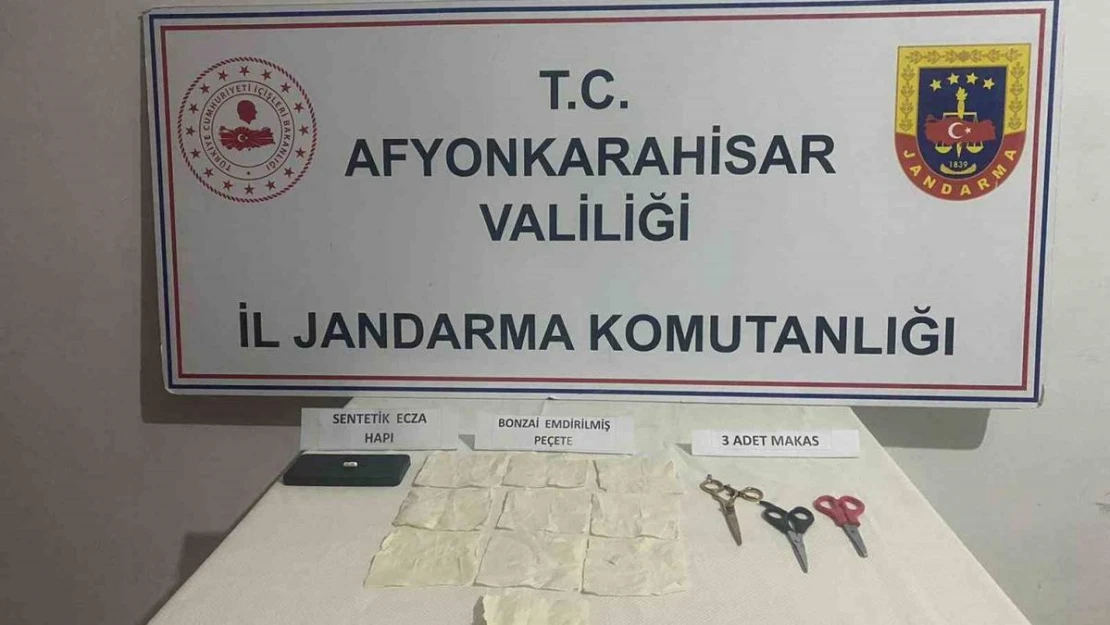 Afyonkarahisar'da peçeteye emdirilmiş bonzai ele geçirildi