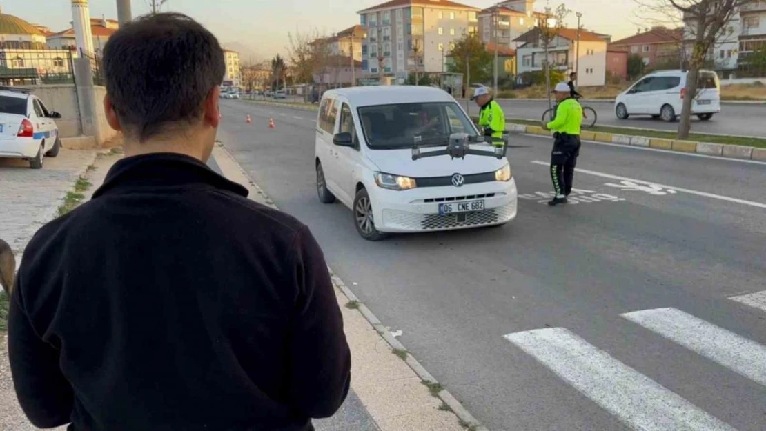 Aksaray polisinden dron ile şok uygulama