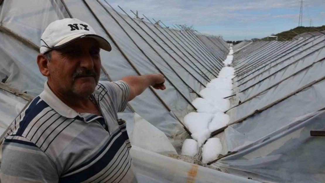 Alanya'da dolu yağışında seraları zarar gören üreticiye naylon desteği verilecek