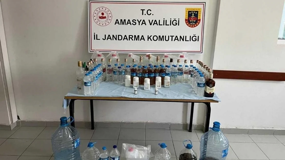 Amasya'da jandarmadan yasa dışı alkol üreten şahıslara operasyon