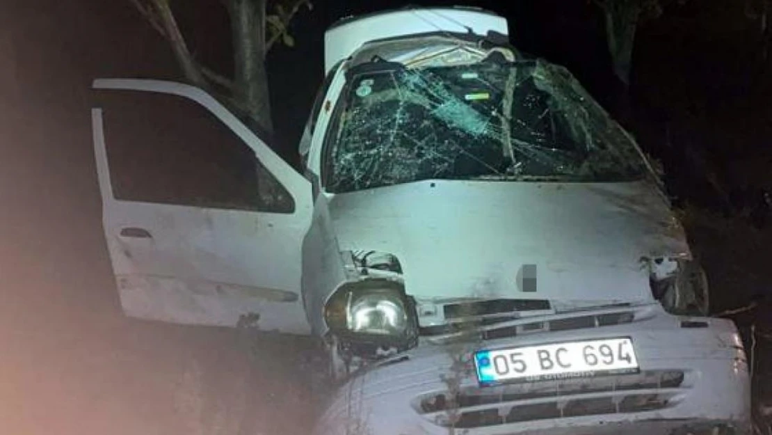 Amasya'da yoldan çıkan otomobil ağaca çarptı: 1 ölü, 1 yaralı