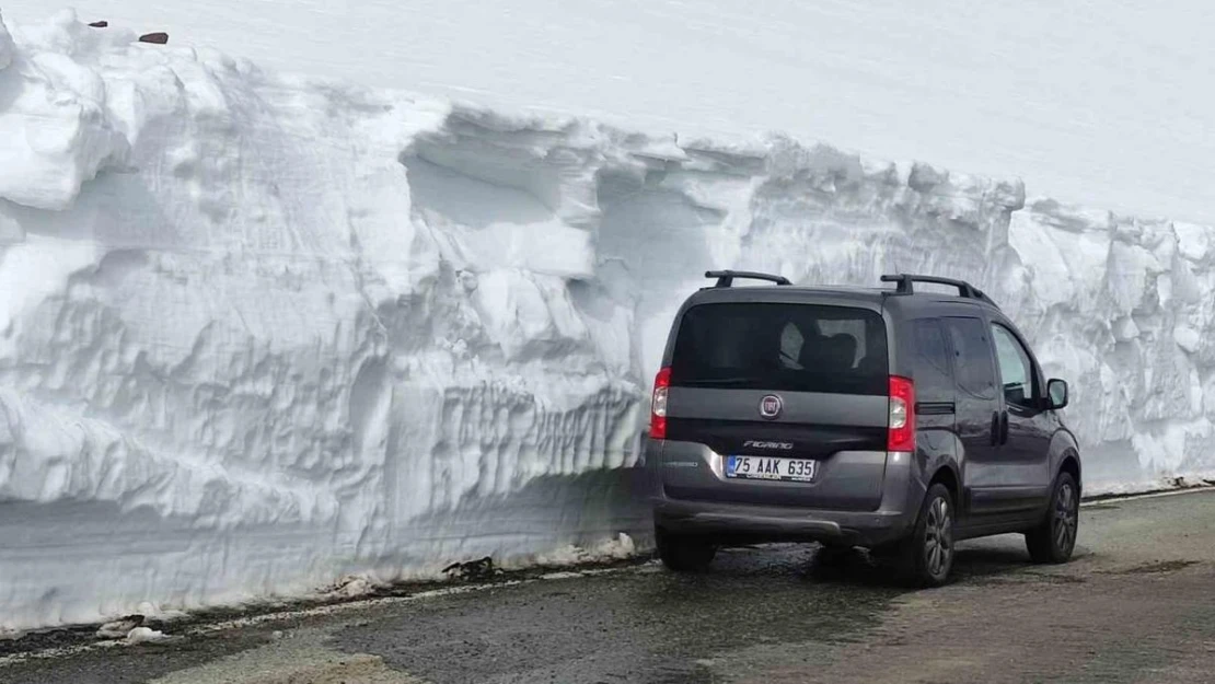 Ardahan'da kar, insan boyunu aştı