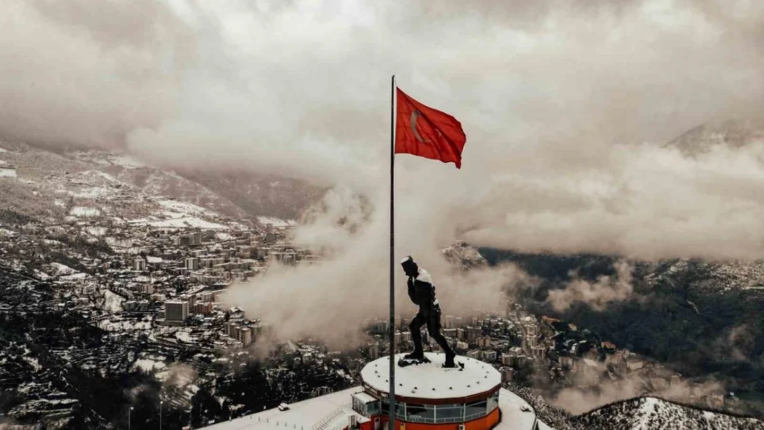 Artvin'de kar manzaraları havadan görüntülendi