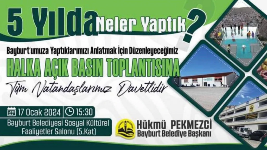 Başkan Pekmezci halka açık toplantıda Bayburtlularla bir araya gelecek görev süresini değerlendirecek