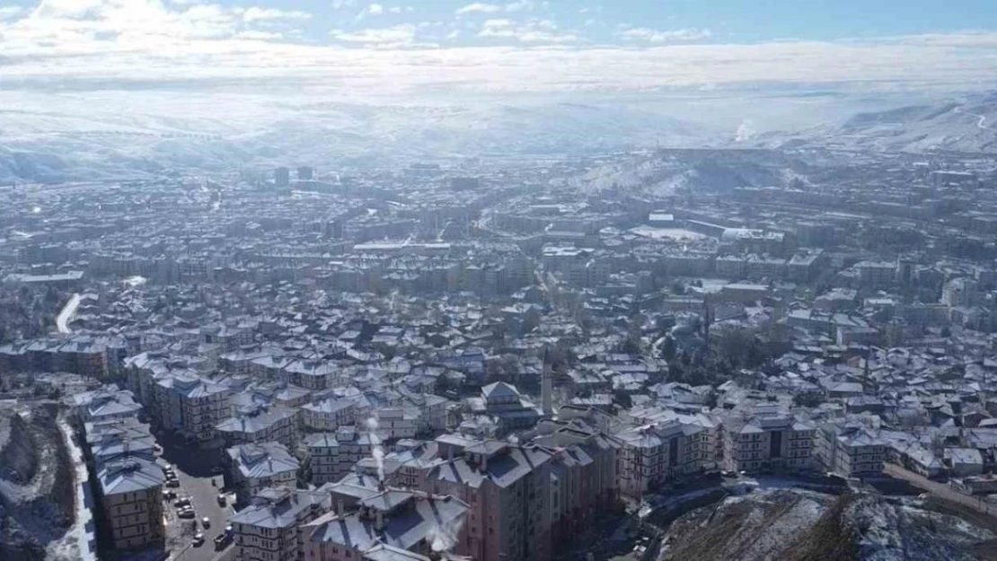 Beyaz örtü ile kaplanan Çankırı havadan görüntülendi