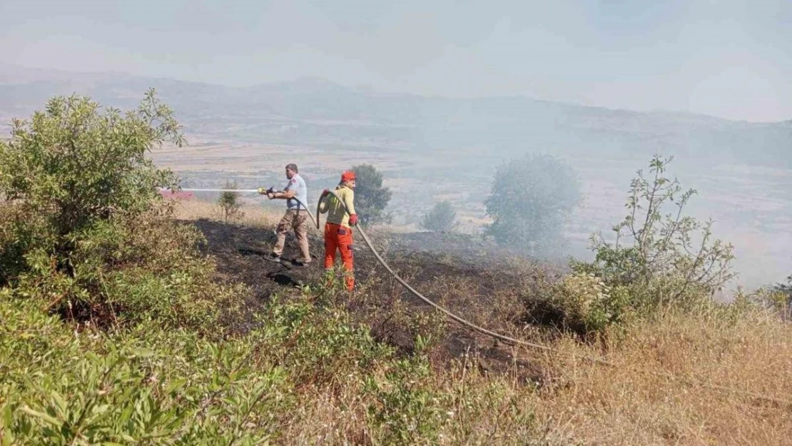 Bingöl'de çıkan yangın ormanlık alana sıçramadan söndürüldü