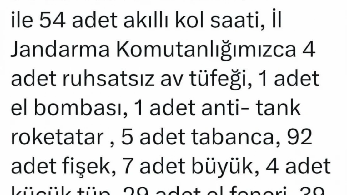 Bingöl'de el bombası ve anti- tank roketatar ele geçirildi