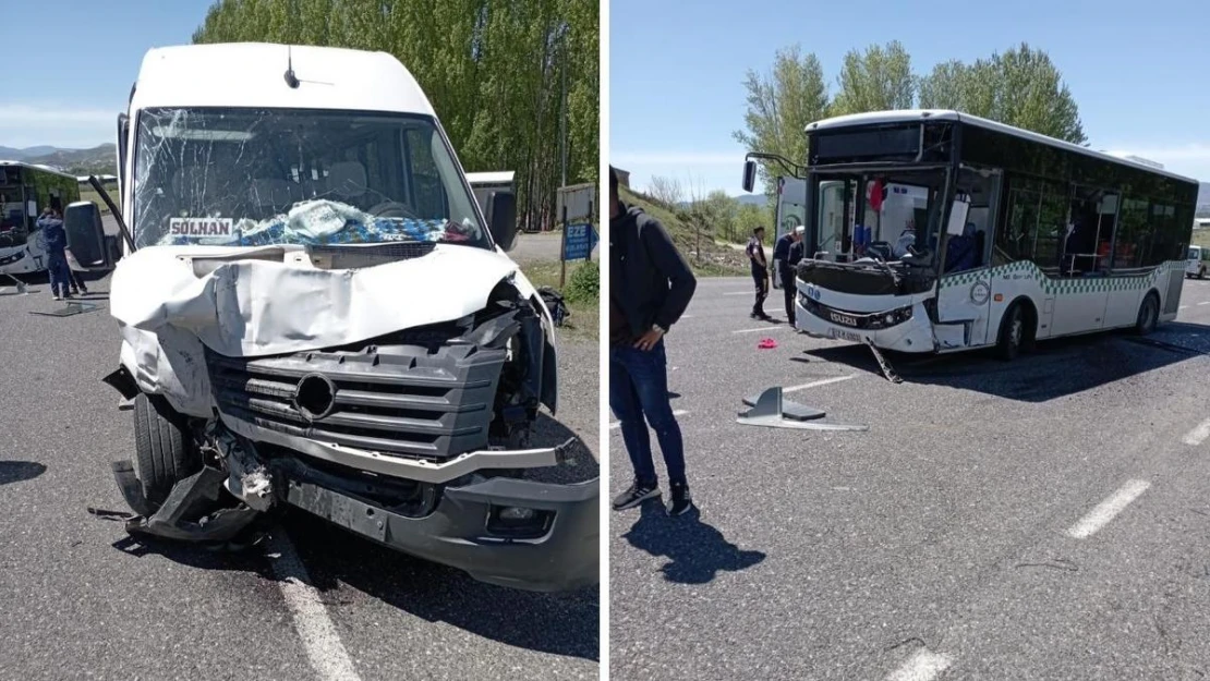 Bingöl'de feci kaza... Halk otobüsü ile minibüs çarpıştı...