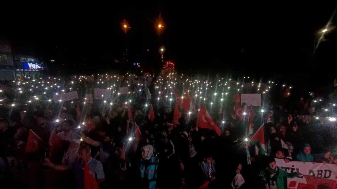 Binlerce Erzurumlu Gazze için yürüdü