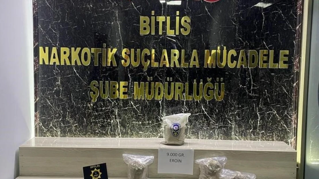 Bitlis'te 9 kilo eroin ele geçirildi