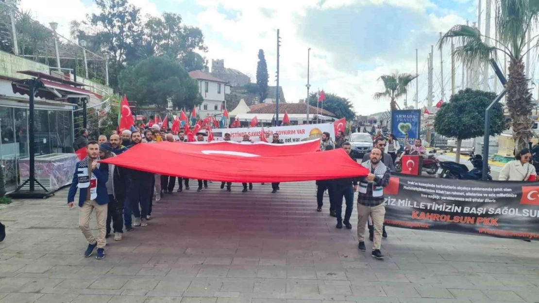 Bodrum'da İsrail protestosu