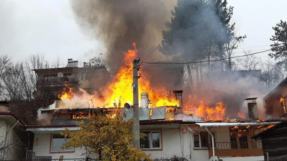 Bolu'da 4 ev alevlere teslim oldu