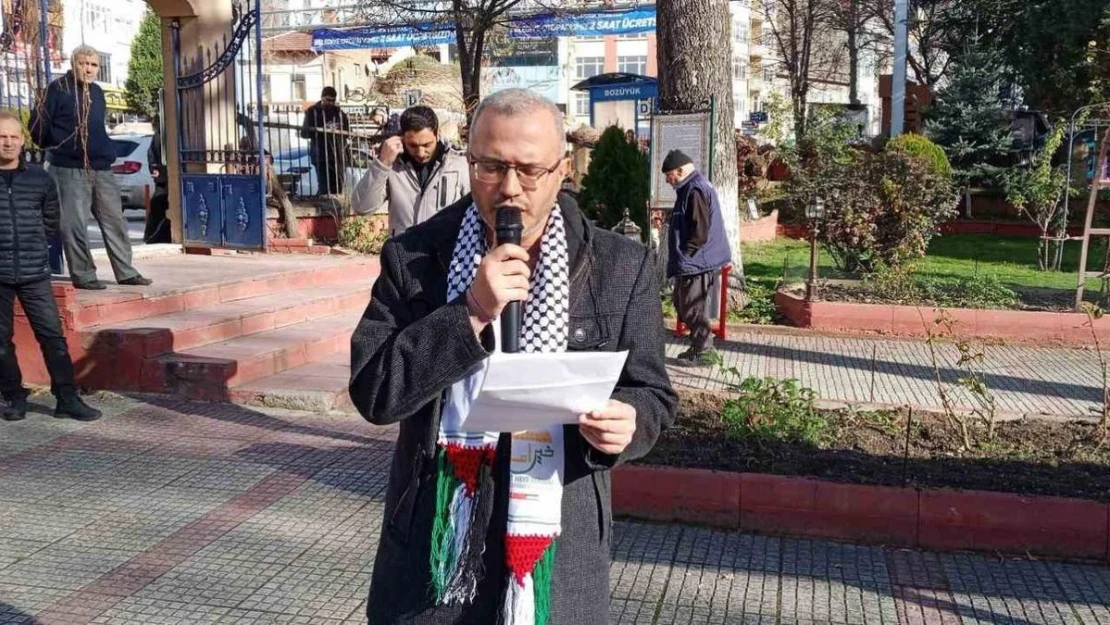 Bozüyük'te İsrail protesto edildi