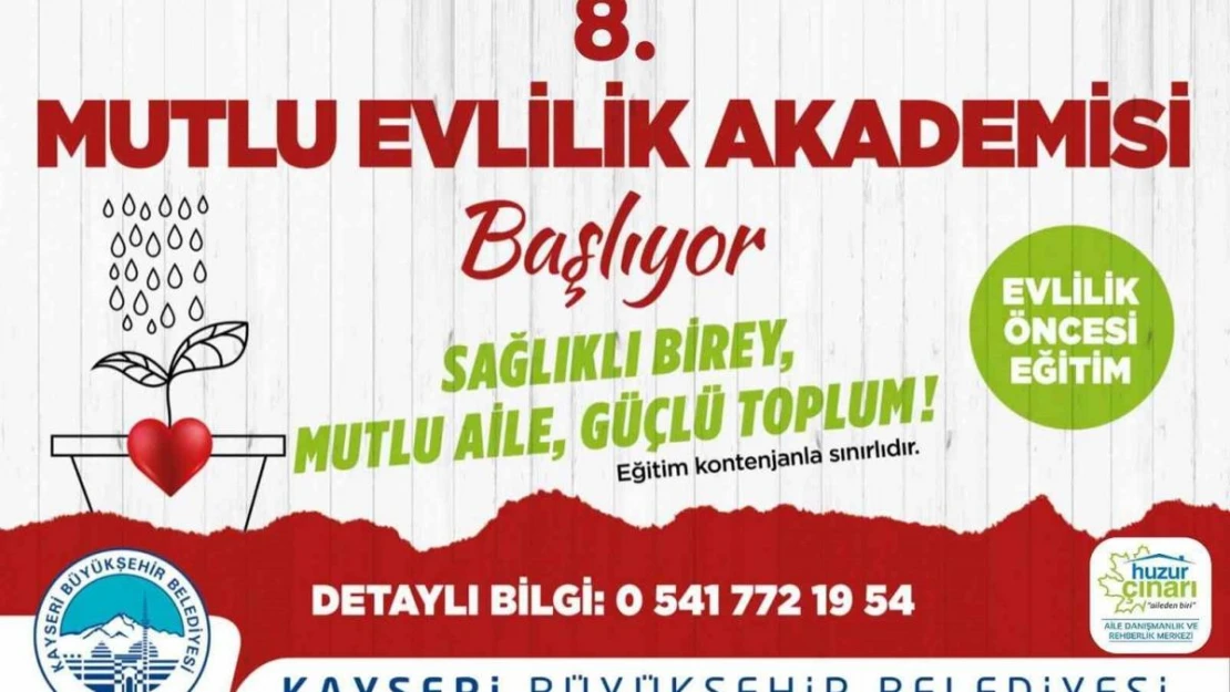 Büyükşehir'in, 8'inci Mutlu Evlilik Akademisi kayıtları başladı