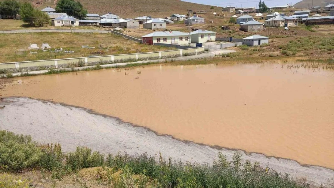 Çaldıran'da sel: Ekili alanlar zarar gördü