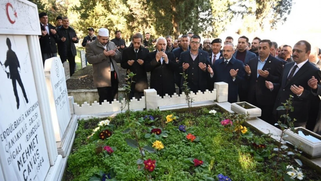 Çanakkale Zaferi'nin kahramanlarından Bigalı Mehmet Çavuş kabri başında anıldı