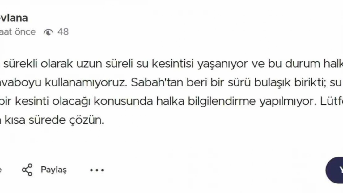 Çankırı'da sürekli yaşanan su kesintilerine vatandaşlardan tepki