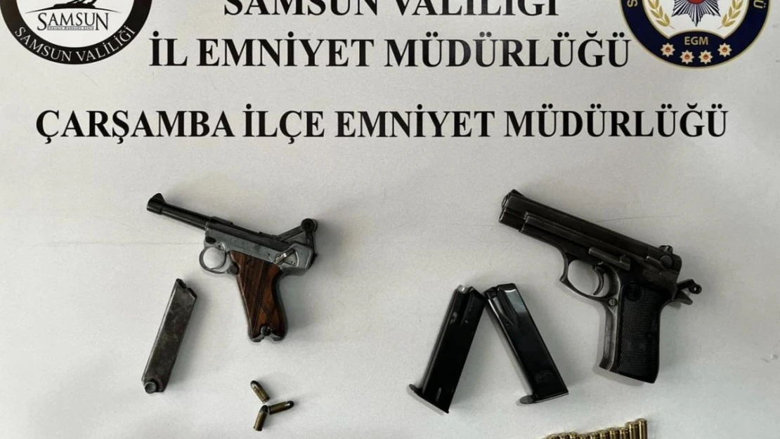 Çarşamba'da 2 adet ruhsatsız tabanca ele geçirildi