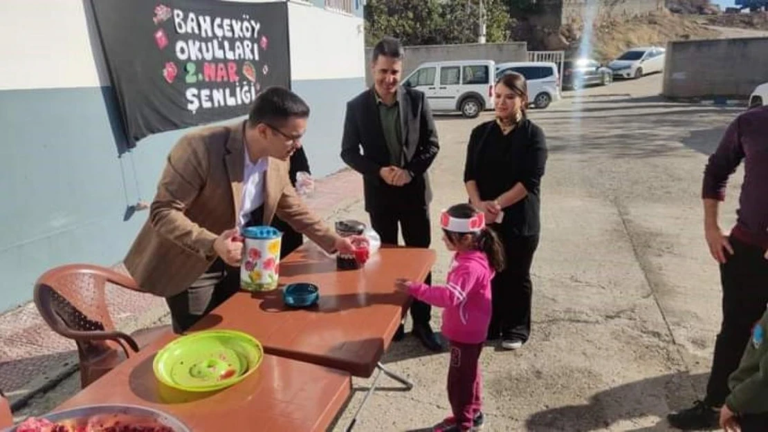 Çermik'te okul bahçesinde nar şenliği