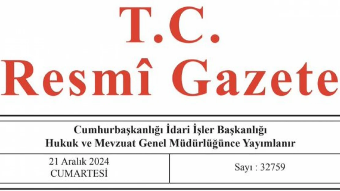 Cumhurbaşkanlığı tarafından yapılan atama kararları Resmi Gazete'de