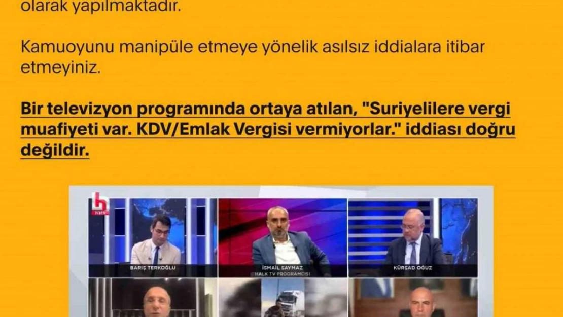 Dezenformasyonla Mücadele Merkezi 'Suriyelilere vergi muafiyeti var' iddiasını yalanladı