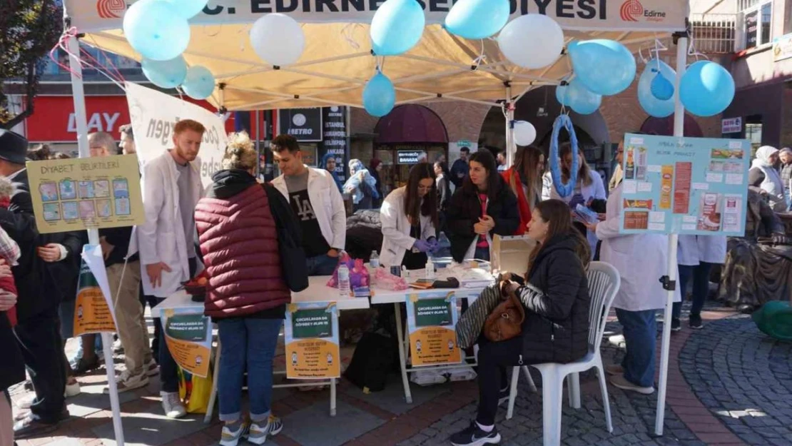 Edirne'de üniversite öğrencileri diyabet farkındalığı için etkinlik düzenledi