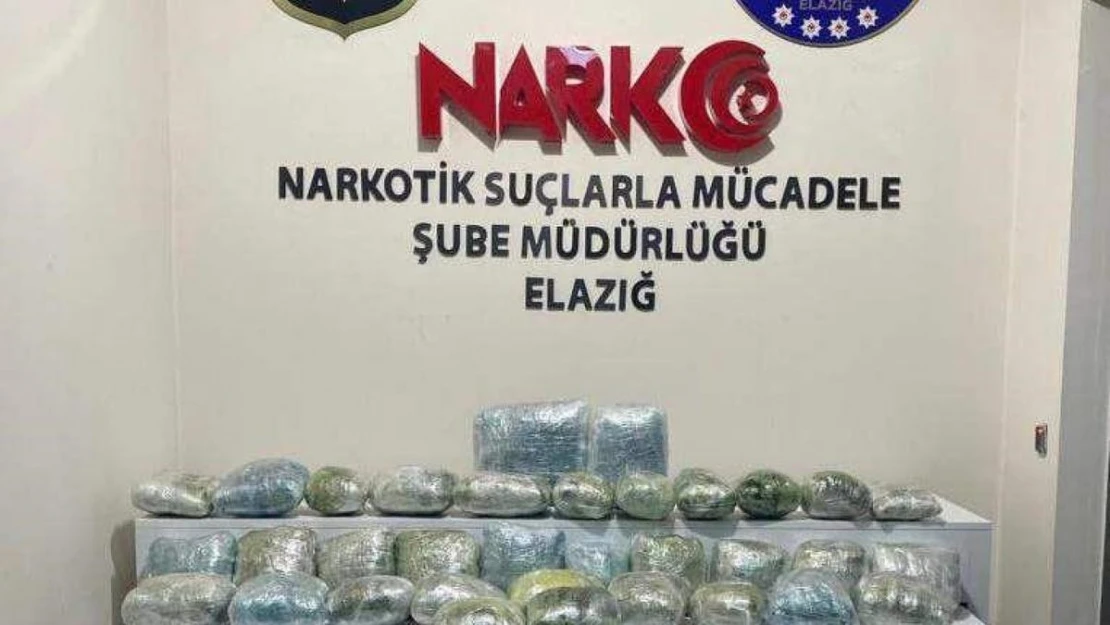 Elazığ'da 35 kilogram kubar esrar ele geçirildi