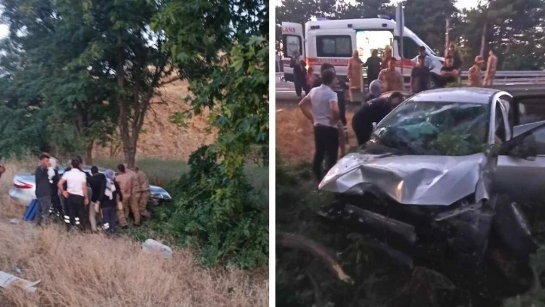 Elazığ'da korkutan kaza... Otomobil şarampole uçtu