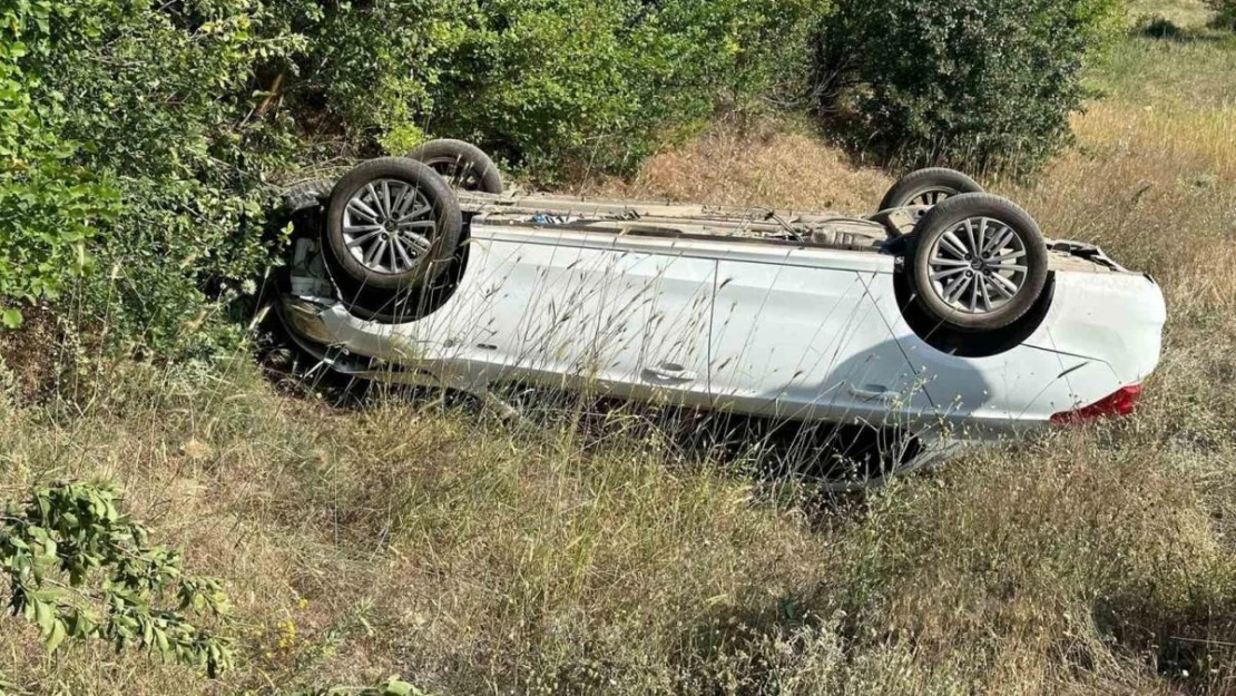 Elazığ'da otomobil tarlaya uçtu