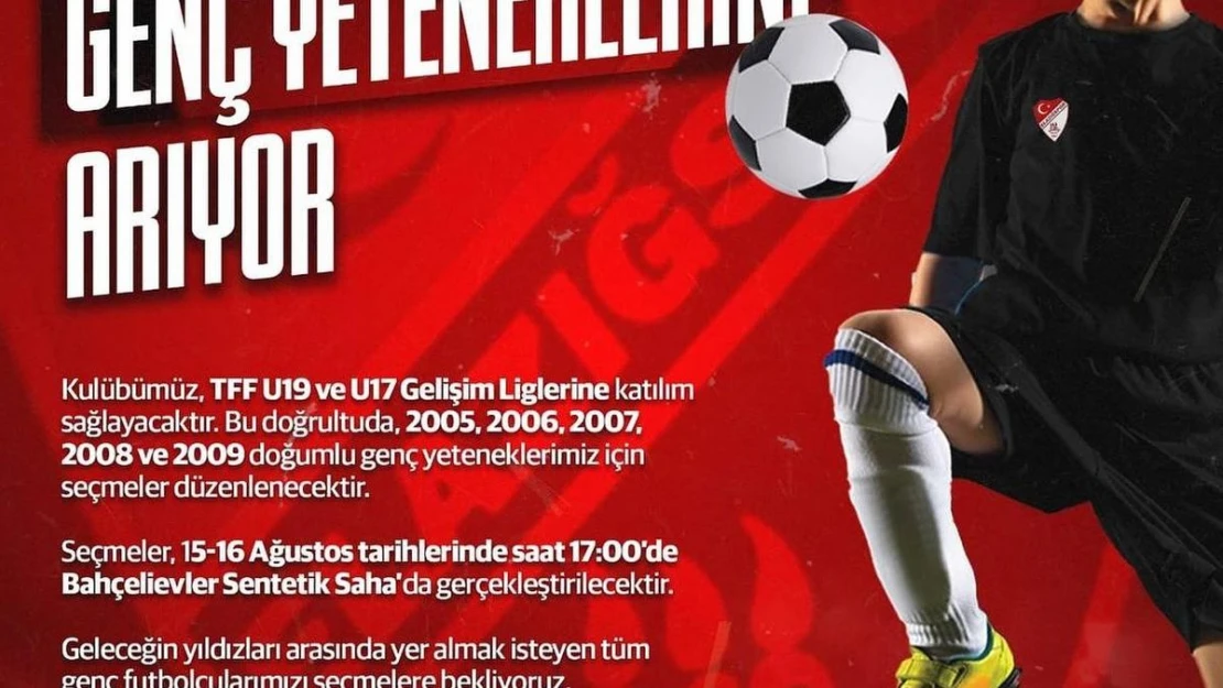 Elazığspor alt yapı seçmeleri yapacak