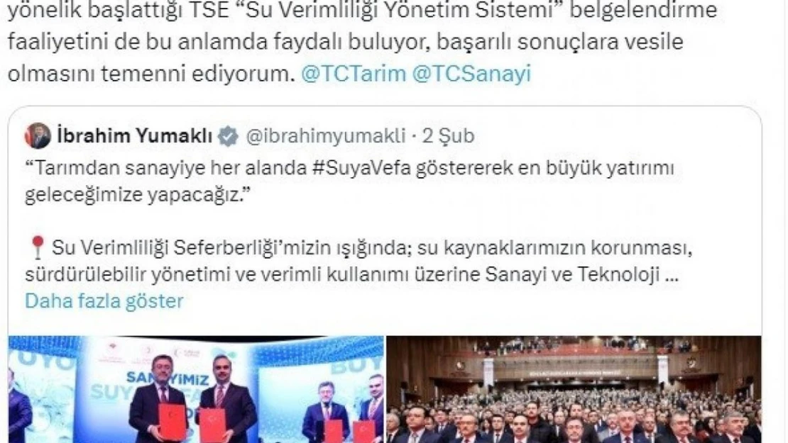 Emine Erdoğan 'Sanayide Su Verimliliği İş Birliği Protokolü'nün hayırlı olmasını diledi