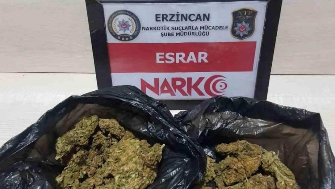 Erzincan'da 75.40 gram esrar ele geçirildi