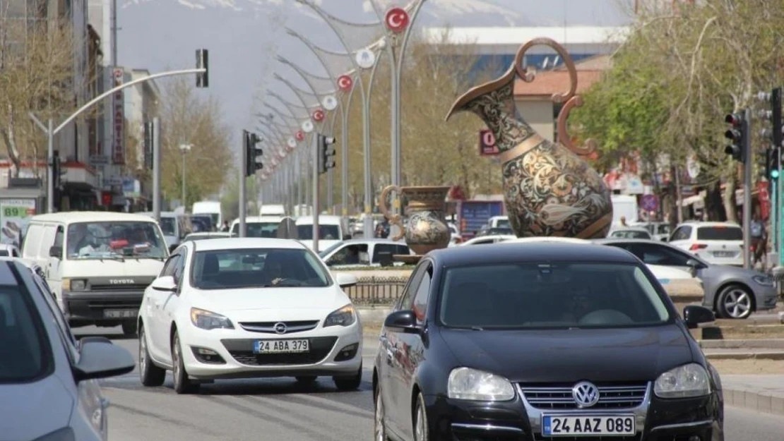 Erzincan'da araç sayısı 68 bin 736 oldu