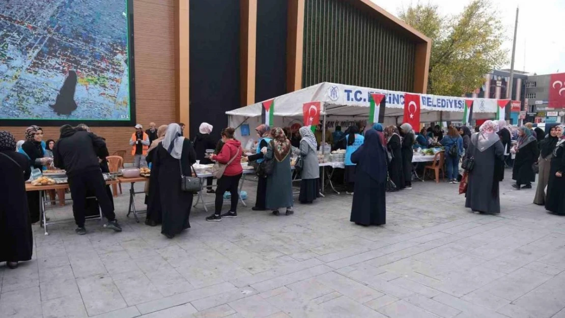 Erzincan'da kurulan hayır çarşısı geliri Filistin'e bağışlanacak