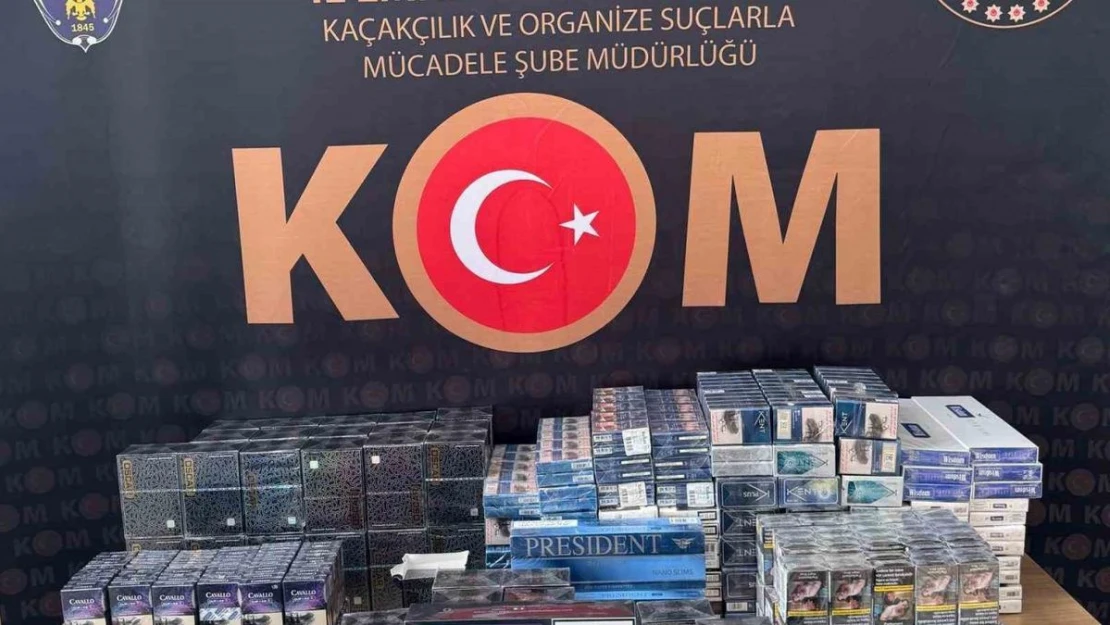 Erzurum'da 645 paket kaçak sigara yakalandı