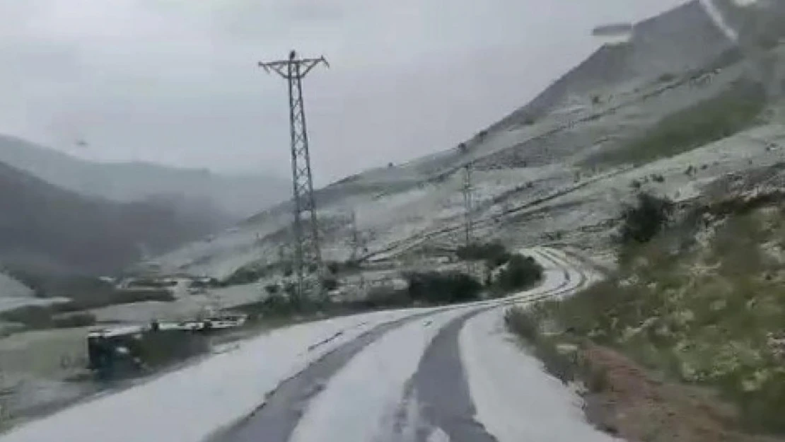 Erzurum'da dolu köyleri beyaza bürüdü