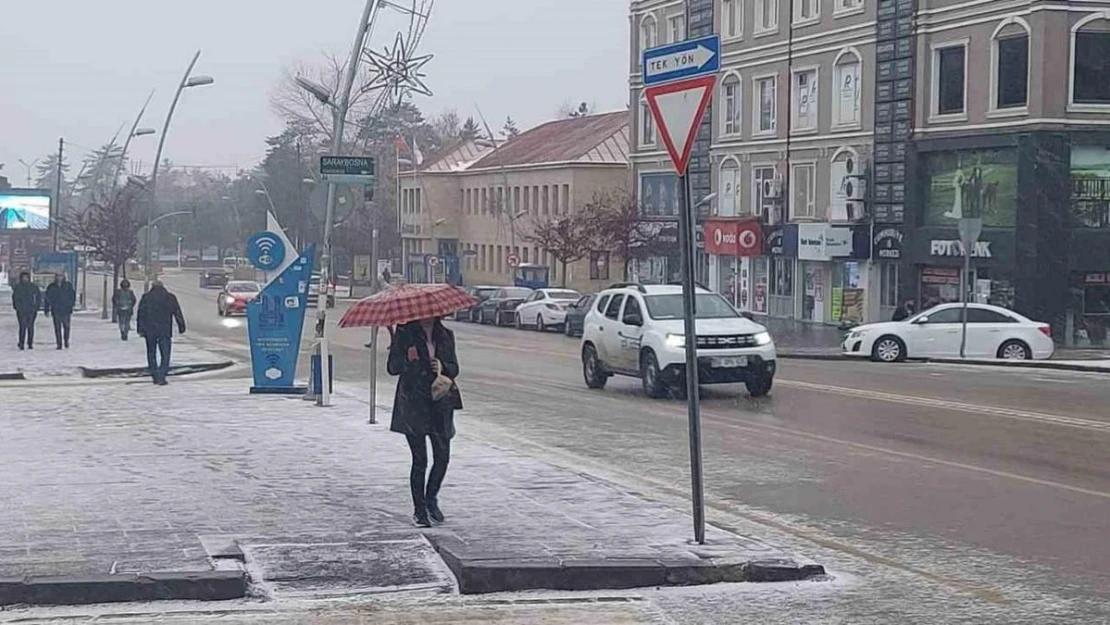 Erzurum'da kar yağışı etkili oluyor