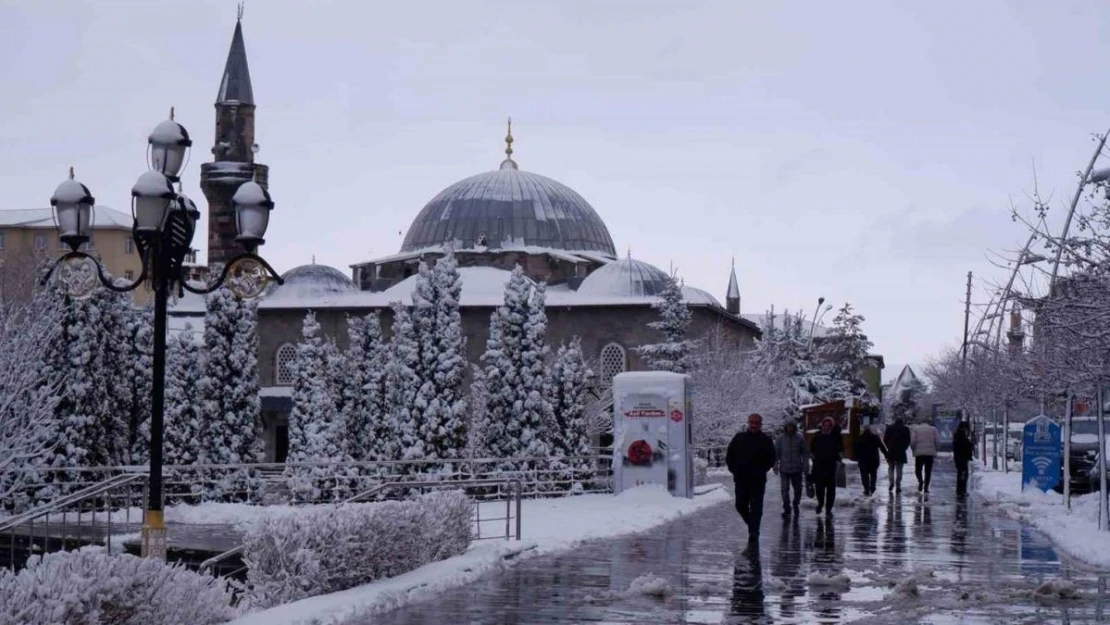 Erzurum'da kar yağışı sonrası kartpostallık manzaralar