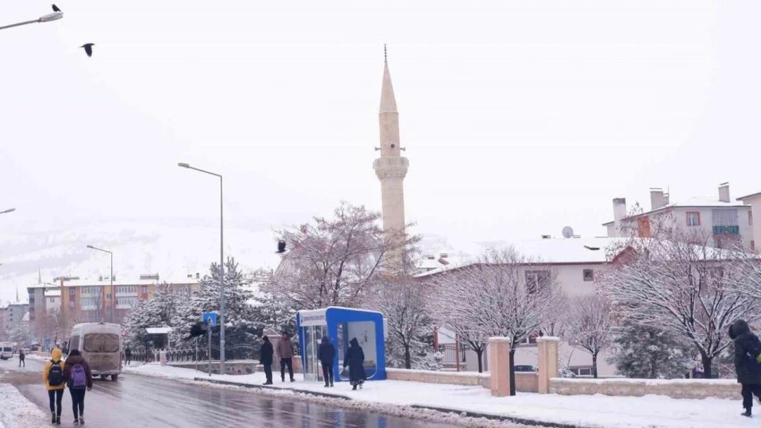 Erzurum güne karla uyandı