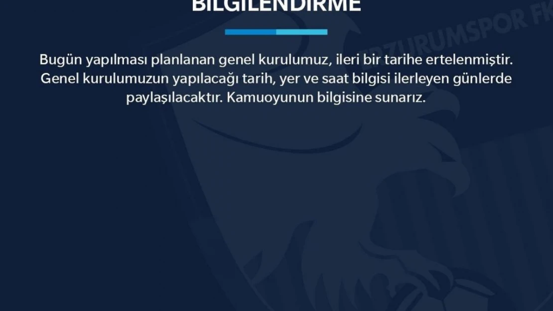 Erzurumspor Kongresi bir kez daha ertelendi